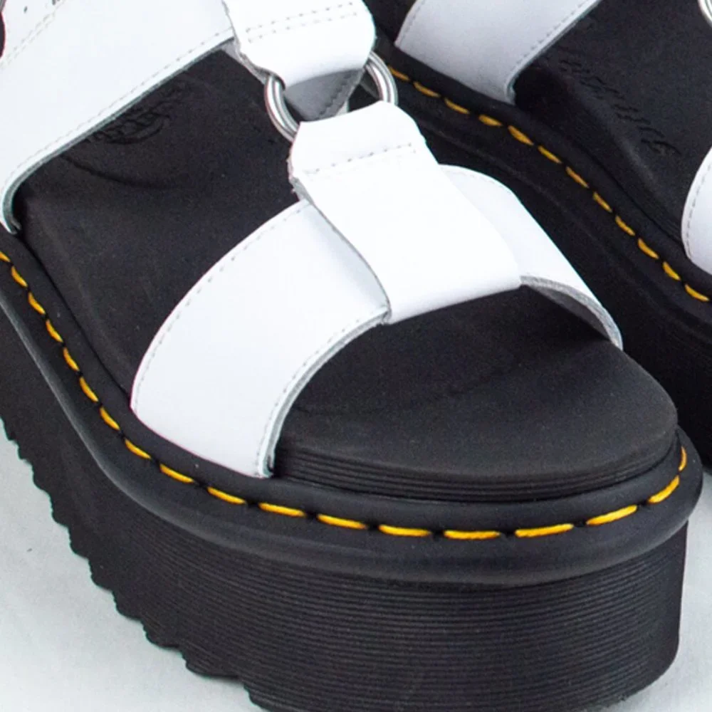 Dr. Martens Francis White Leather Strap Platform Sandal